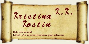 Kristina Kostin vizit kartica
